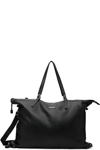 Black Medium Plus Leather Tote