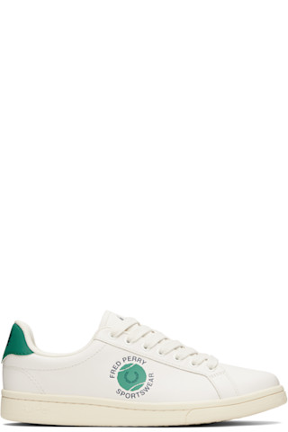 【FRED PERRY】★人気★ B721 レザー タワーリングスニーカー Fred Perry: ホワイト B721 レザー テニススニーカー | SSENSE 日本