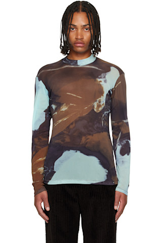 Blue & Brown Agate Sheer T-shirt