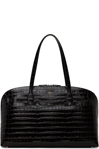 TOTEME: Brown Croco-Embossed Day Tote | SSENSE