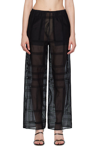 TOTEMEのブラック Monogram Crochet PJ ラウンジパンツがセール中