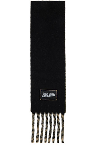 Jean Paul Gaultierのベージュ＆ブラック アルパカ マフラーがセール中