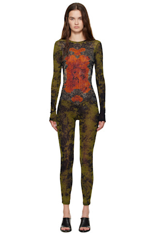 オールインワン・サロペット JeanPaul GAULTIER 'Medaillon' jumpsuit Jean Paul Gaultier: Khaki & Orange 'The Médaillon' Jumpsuit