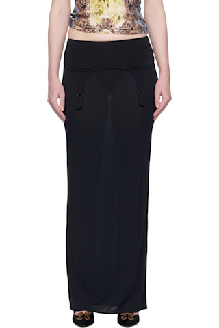 Navy 'The Long Garter' Maxi Skirt by Jean Paul Gaultier on Sale