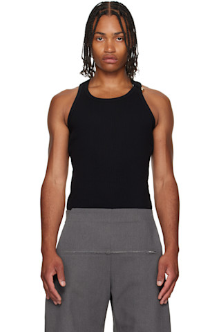 Jean Paul Gaultier: Black 'The Piercing' Tank Top | SSENSE