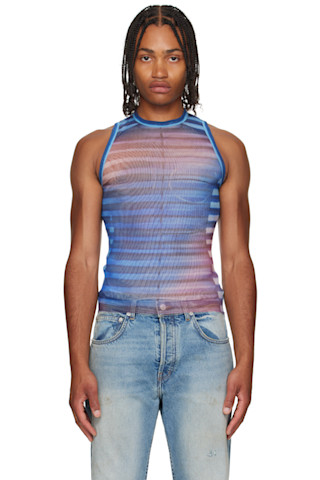 Blue 'The Air' Tank Top by Jean Paul Gaultier on Sale