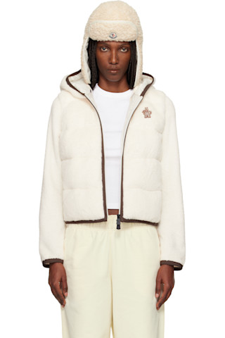 Moncler Grenoble: Off-White Padded Polartec Zip-Up Down Jacket
