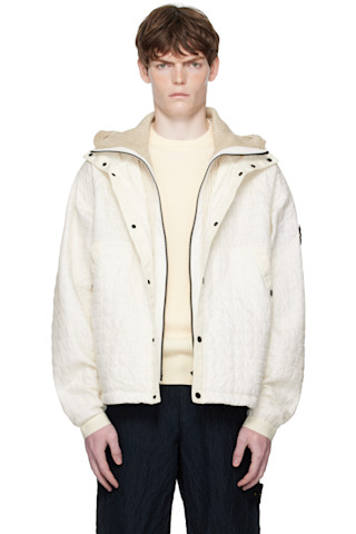 STONE  ホワイト ナイロンジャケット STONE ISLAND Nylon Windbreaker Jacket White