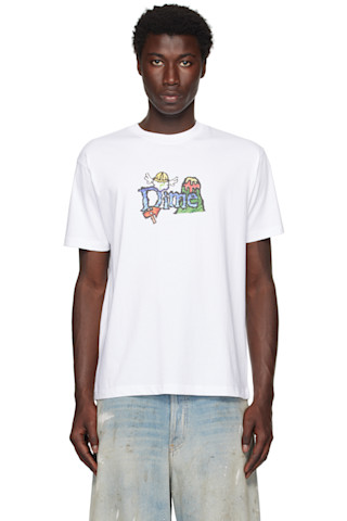 DIME ホワイト Classic Fuzzy Tシャツ Dime: White Classic Fuzzy T-Shirt | SSENSE