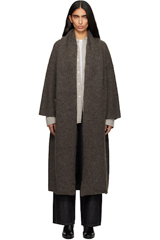 Lauren Manoogian: Gray Long Shawl Cardigan | SSENSE