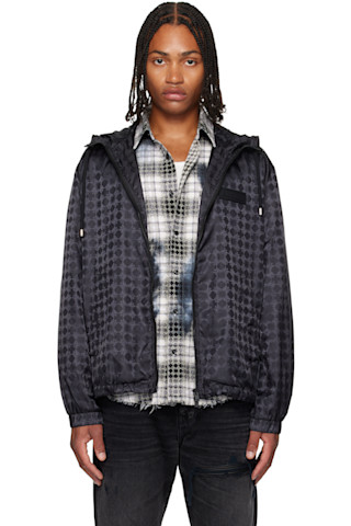 関税送料込【AMIRI(アミリ)】ウィンドブレーカージャケット 黒 AMIRI: ブラック MA Quad ウインドブレーカー | SSENSE 日本