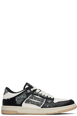 AMIRIのブラック＆ホワイト Bandana Skel Top ローカットスニーカーが