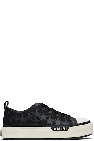 【関税込み】AMIRI ブラック Stars Court ローカットスニーカー AMIRI: ブラック Stars Court ローカットスニーカー | SSENSE 日本