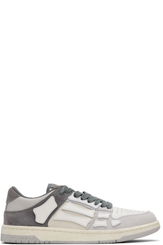 Gray Distressed Skel Top Low Sneakers by AMIRI on Sale