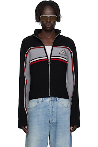 Martine Roseのブラック クロップド ケーブル ジッパー スウェット