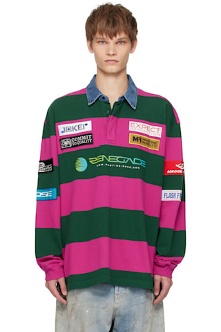 Martine Roseのパープル＆グリーン ラガーシャツがセール中