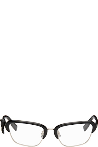 YWMIN×SHUSHU/TONG ボウノットメガネ ブラック(サイド) YVMIN X SHUSHUTONG / Gemstone Bow Glasses