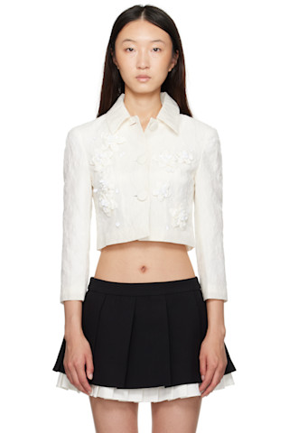 shushutong shushu/tong ジャケット　ショートジャケット Shushu/Tongのホワイト ポインテッドカラー ショートジャケットがセール中