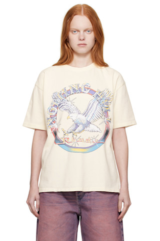 ◆RHUDE◆ ノッティング ヒルイーグル ロゴプリントTシャツ Rhude: Off-White 'Notting Hill' Eagle T-shirt | SSENSE