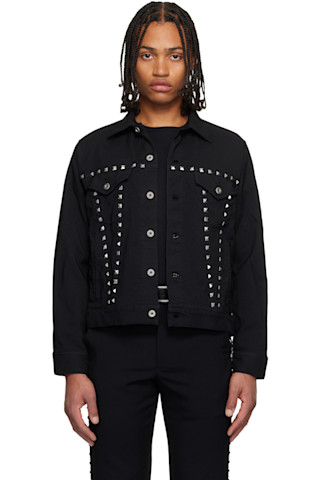 Black Studded Jacket by Black Comme des Garçons on Sale