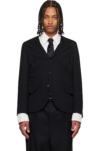 Black Comme des Garçonsのブラック ウールギャバジン テーラード