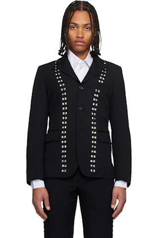 Black Comme des Garçonsのブラック スタッズ テーラードジャケットが
