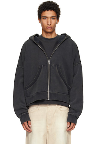 Black Eternal Zip Hoodie by Entire Studios on Sale