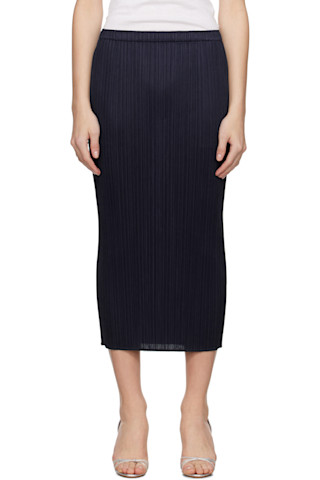 PLEATS PLEASE ISSEY MIYAKE: Navy June New Colorful Basics 4 Midi