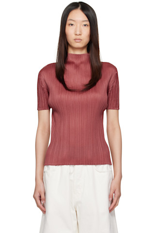 PLEATS PLEASE パープル ハイネック Tシャツ PLEATS PLEASE パープル ハイネック Tシャツ MELLOW PLEATS