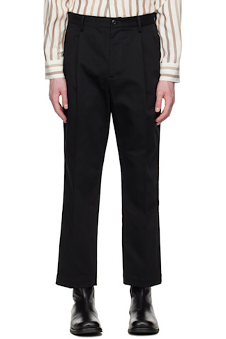 WACKO MARIA: Black Double Pleated Chino Trousers | SSENSE WACKO MARIA: Black Double Pleated Chino Trousers | SSENSE