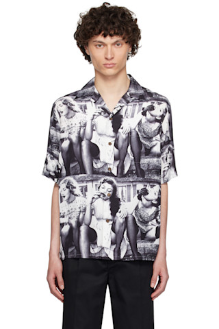 注目の的!【Wacko Maria×ELLEN VON UNWERTH】SWEAT SHIRT WACKO MARIA: Black & White Ellen Von Unwerth Shirt | SSENSE