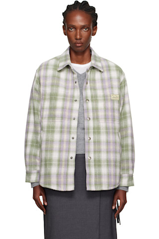 トップス CLANE CHECK POCKET OVER SHIRT クラネ CLANE CHECK POCKET OVER SHIRT （BLUE） - ファッション