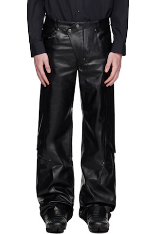 Kiko Kostadinovのブラック Kraner レザーパンツがセール中