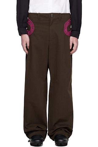 Brown Fitz Trousers by Kiko Kostadinov on Sale