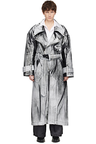 VAQUERAのブラック＆ホワイト Painted Workwear トレンチコートがセール中