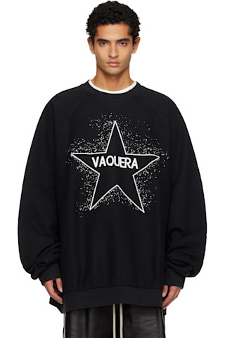 vaquera スウェット　オーバーサイズ VAQUERA: Black Oversized Sweatshirt | SSENSE