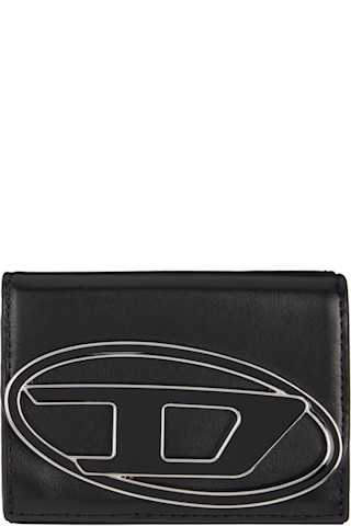 Black 1DR Tri Fold Coin XS LI Wallet by Diesel on Sale