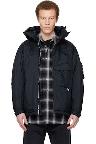 Neighborhood: Black Nanga Edition Offset Zip Down Jacket | SSENSE