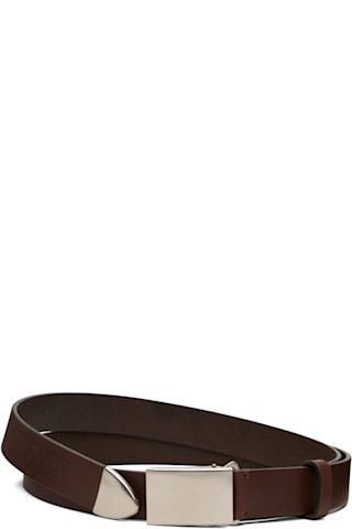 Comme des Garçons Homme: Brown Steer Oil Smooth 30 MM Belt | SSENSE