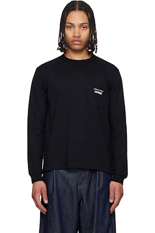 Comme des Garçons Homme: Black Pocket LS T-shirt | SSENSE
