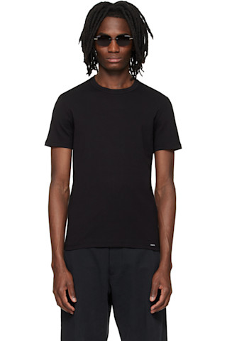 TOM FORD: ブラック コットン クルーネックTシャツ | SSENSE 日本