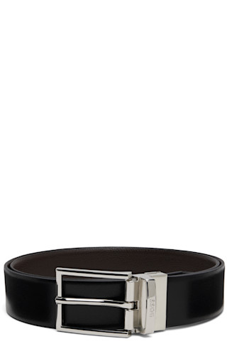 BOSS: ブラック リバーシブル レザーベルト | SSENSE 日本