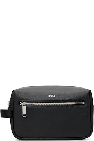 Black Logo Hardware Pouch by BOSS on Sale