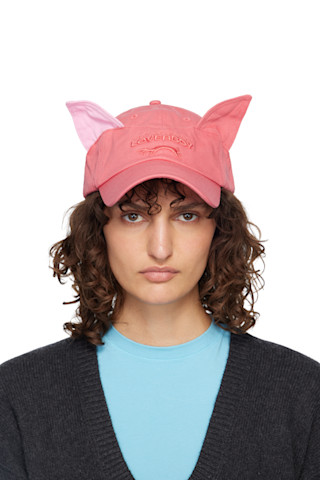 Charles Jeffrey LOVERBOY: Pink Colour Block Ears Exclusive Cap