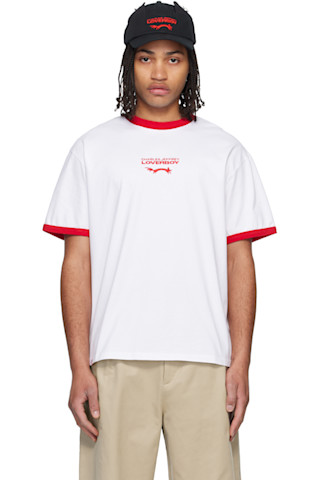 Charles Jeffrey LOVERBOY: White Logo T-shirt | SSENSE