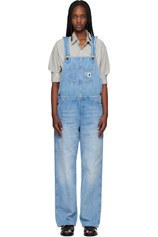 Carhartt Work In Progressのブルー ストレート ビブ デニム