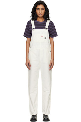 Carhartt Work In Progress: ホワイト Bib Straight オーバーオール