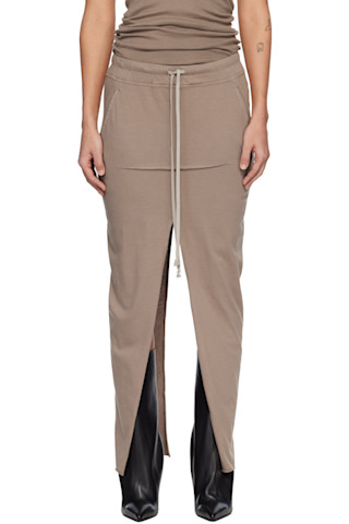 Rick Owens DRKSHDW: ベージュ Temple Pull On Sliced Pillar マキシ