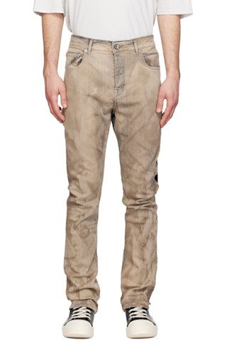Gray Temple Detroit Cut Jeans by Rick Owens DRKSHDW on Sale