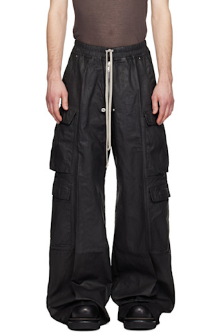 Rick Owens DRKSHDW デニムカーゴベラ Rick Owens DRKSHDW: ブラック Temple Double Jumbo Belas デニム